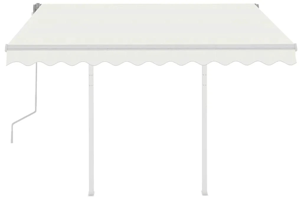 Toldo retrátil manual com postes 3x2,5 m cor creme