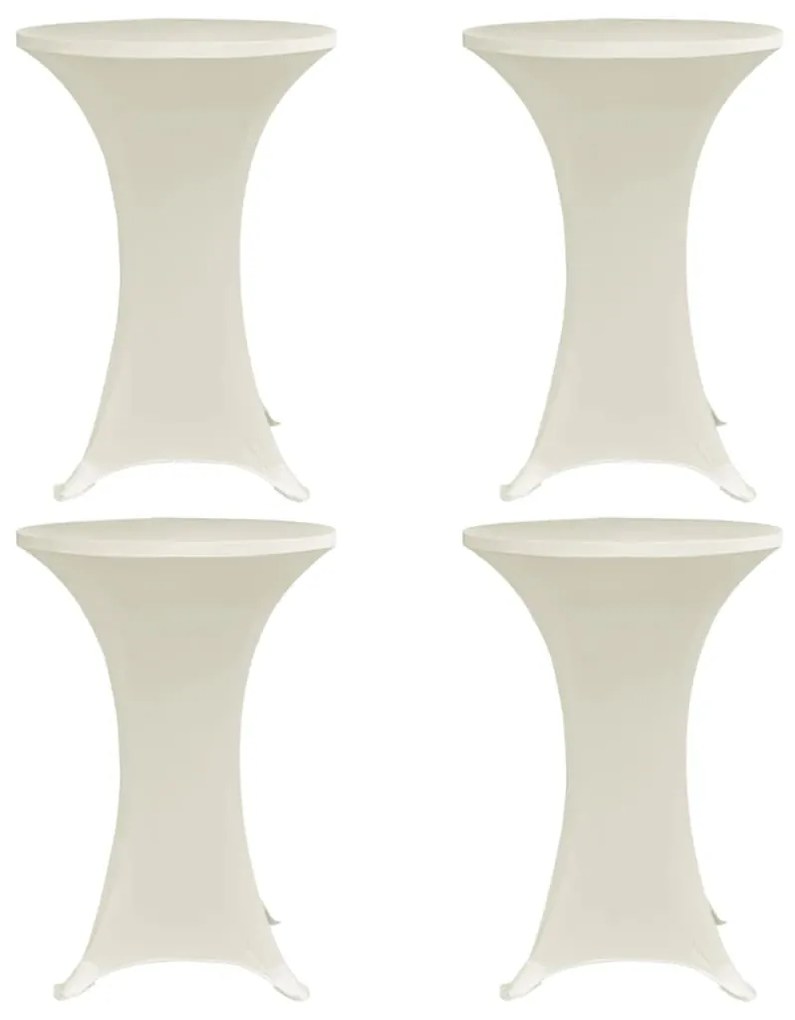 Capa para mesa de pé elástica Ø70 cm 4 pcs cor creme