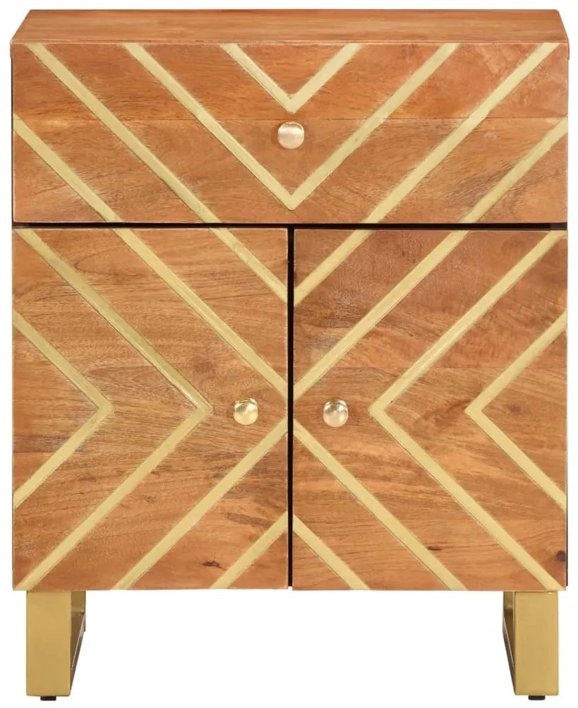 Mesa de cabeceira 50x33x60 cm mangueira maciça castanho e preto