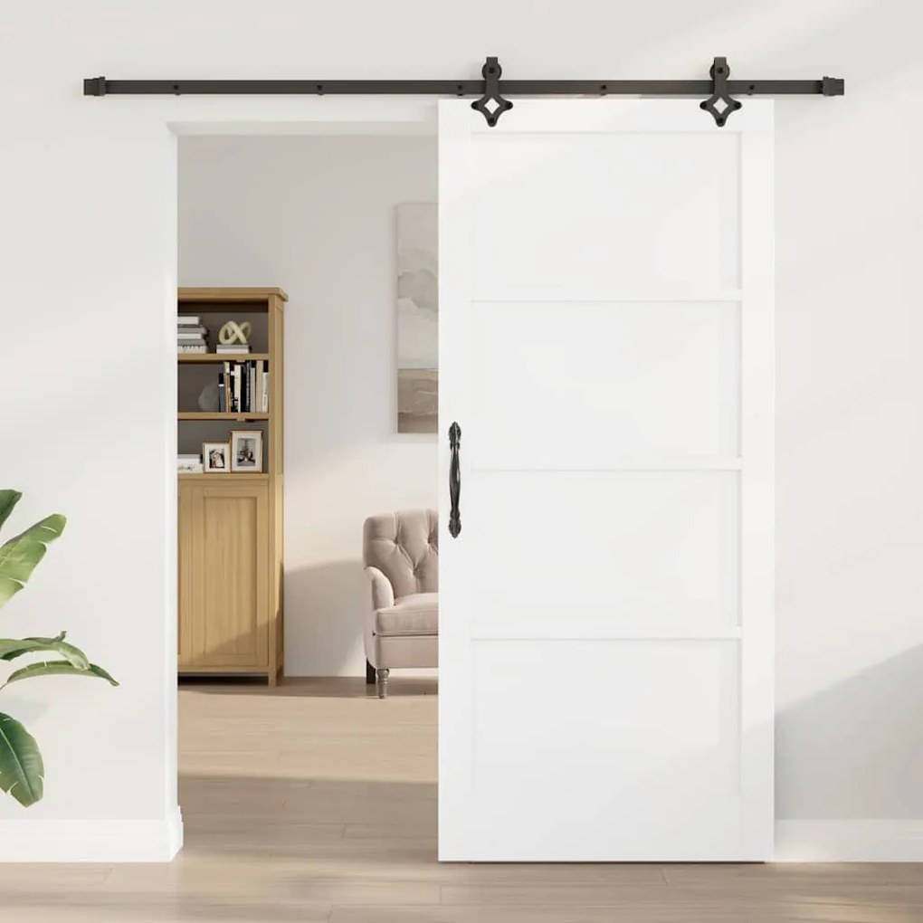 Porta Deslizante vidaXL com Conjunto de Ferragens 'ORKDAL'Branca de Ma