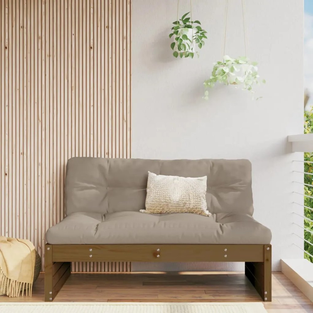 vidaXL Sofá de centro para jardim 120x80 cm pinho maciço castanho-mel