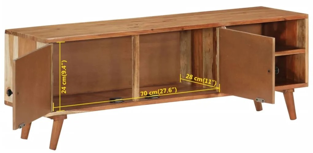 Móvel de TV 112x30x40 cm madeira de acácia maciça