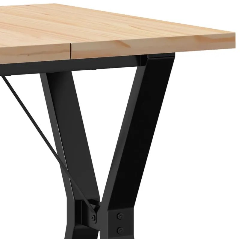 Mesa de jantar estrutura em Y 60x60x75,5 cm pinho/aço