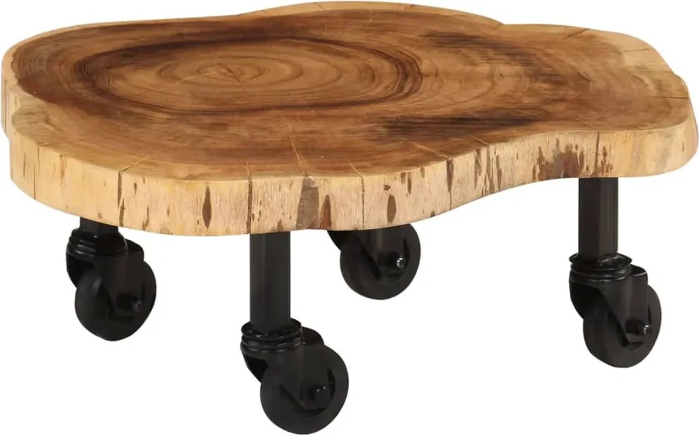 vidaXL Mesa de centro em madeira de acácia maciça 60x55x25 cm
