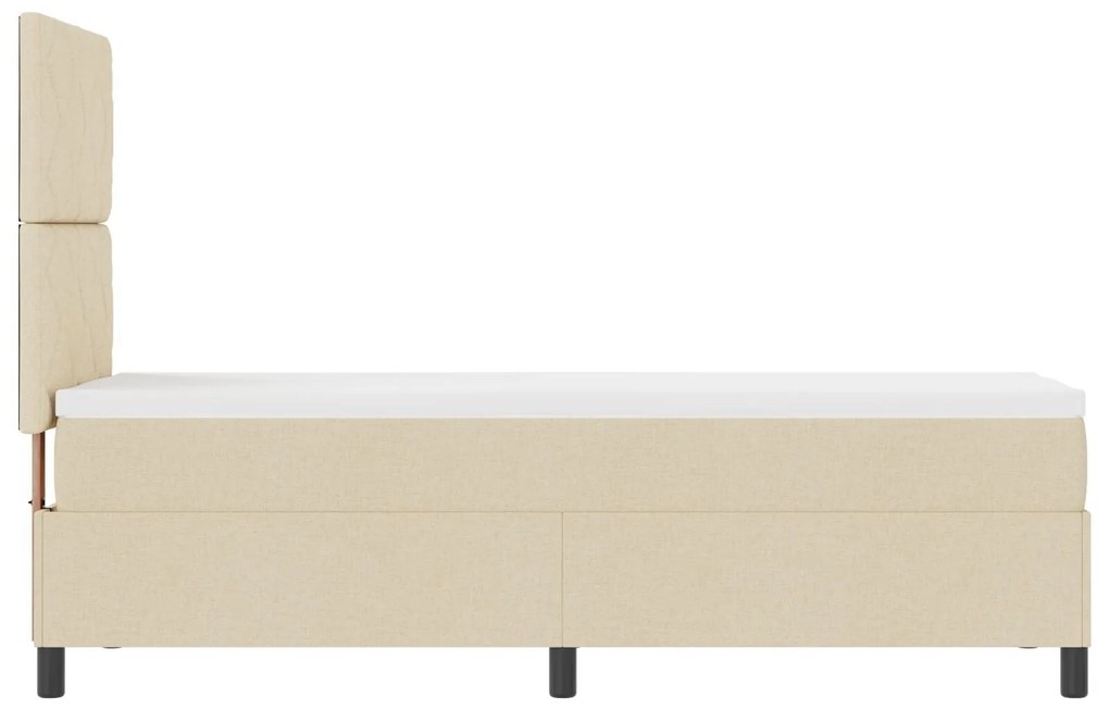 Cama Box Spring com Colchão Bege 80x200 cm Tecido