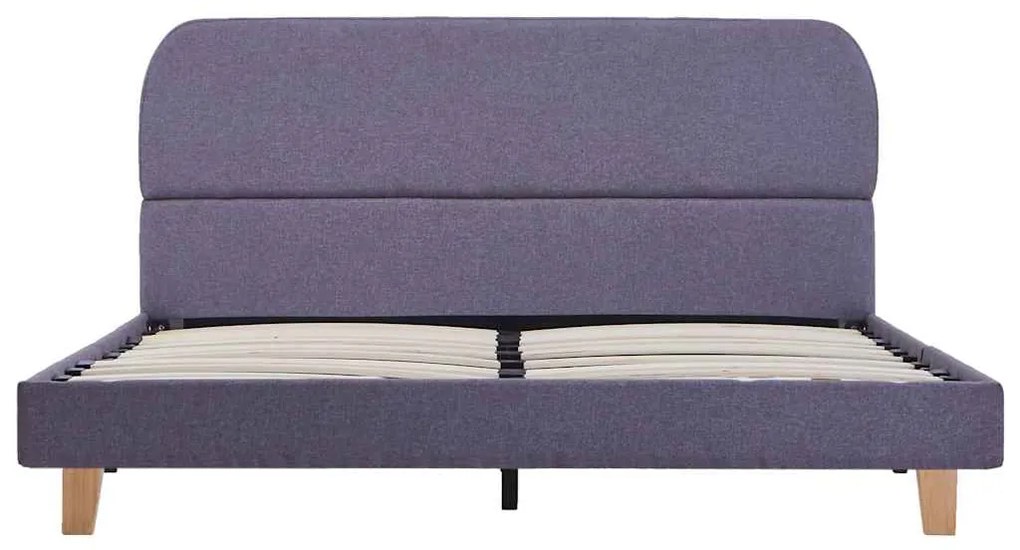 Estrutura de cama sem colchão 135x190 cm tecido cinzento-claro
