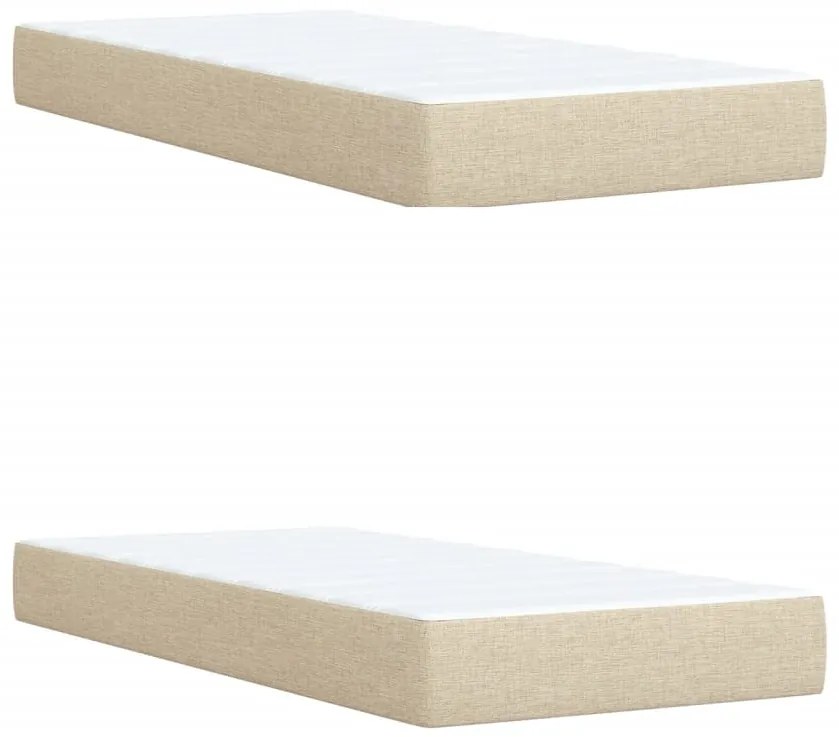 Cama com molas/colchão 200x200 cm tecido cor creme