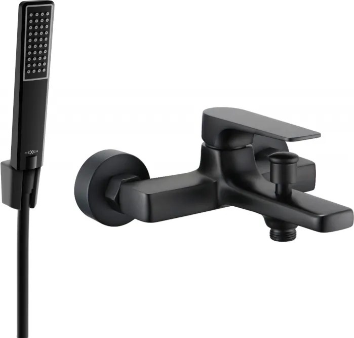 Mexen Lynx R72 bateria de banheira com conjunto de chuveiro, preta - 74593R72-70