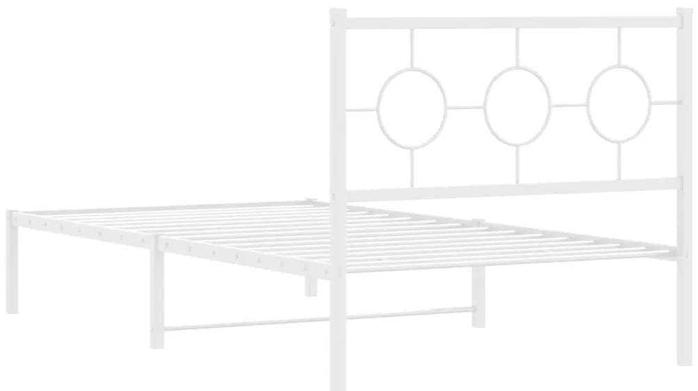 Estrutura de cama com cabeceira 100x200 cm metal branco