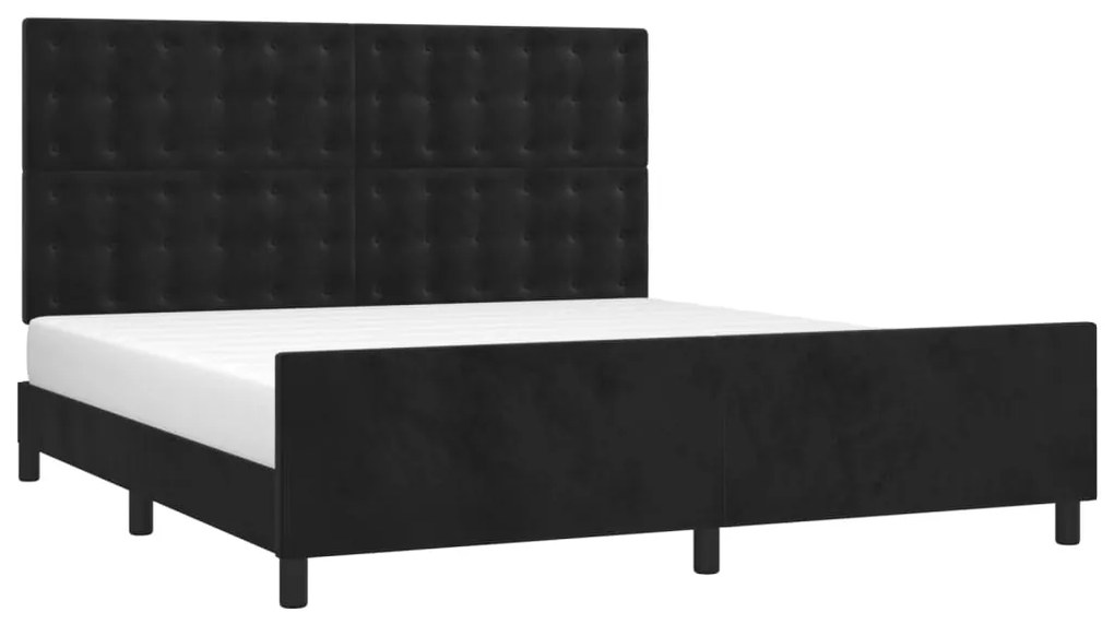Estrutura de cama sem colchão 160x200 cm veludo preto