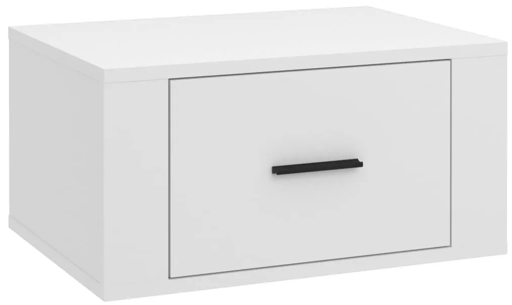 Mesas de cabeceira de parede 2 pcs 50x36x25 cm branco