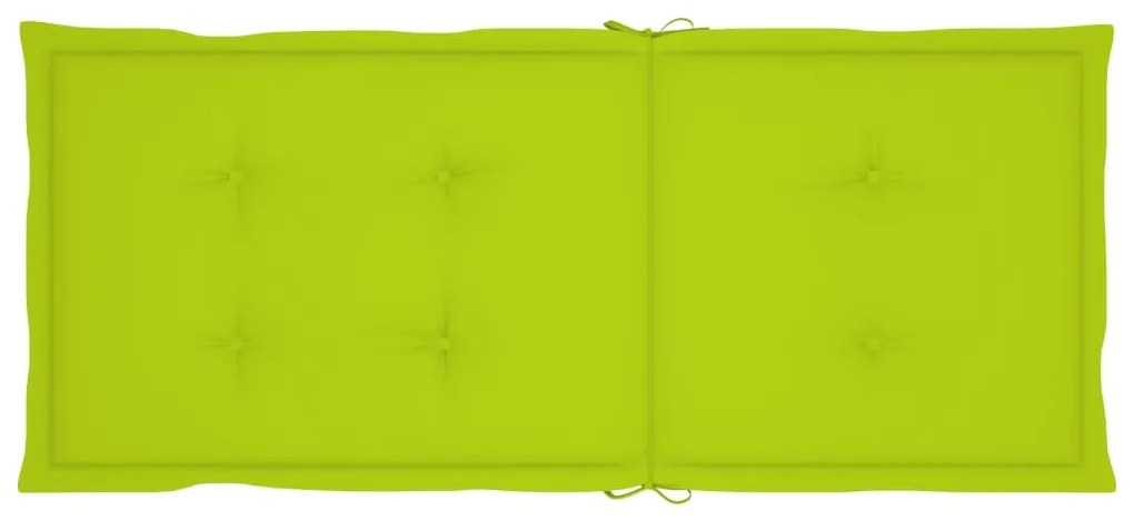 Cadeiras jardim c/ almofadões verde brilhante 2 pcs teca maciça