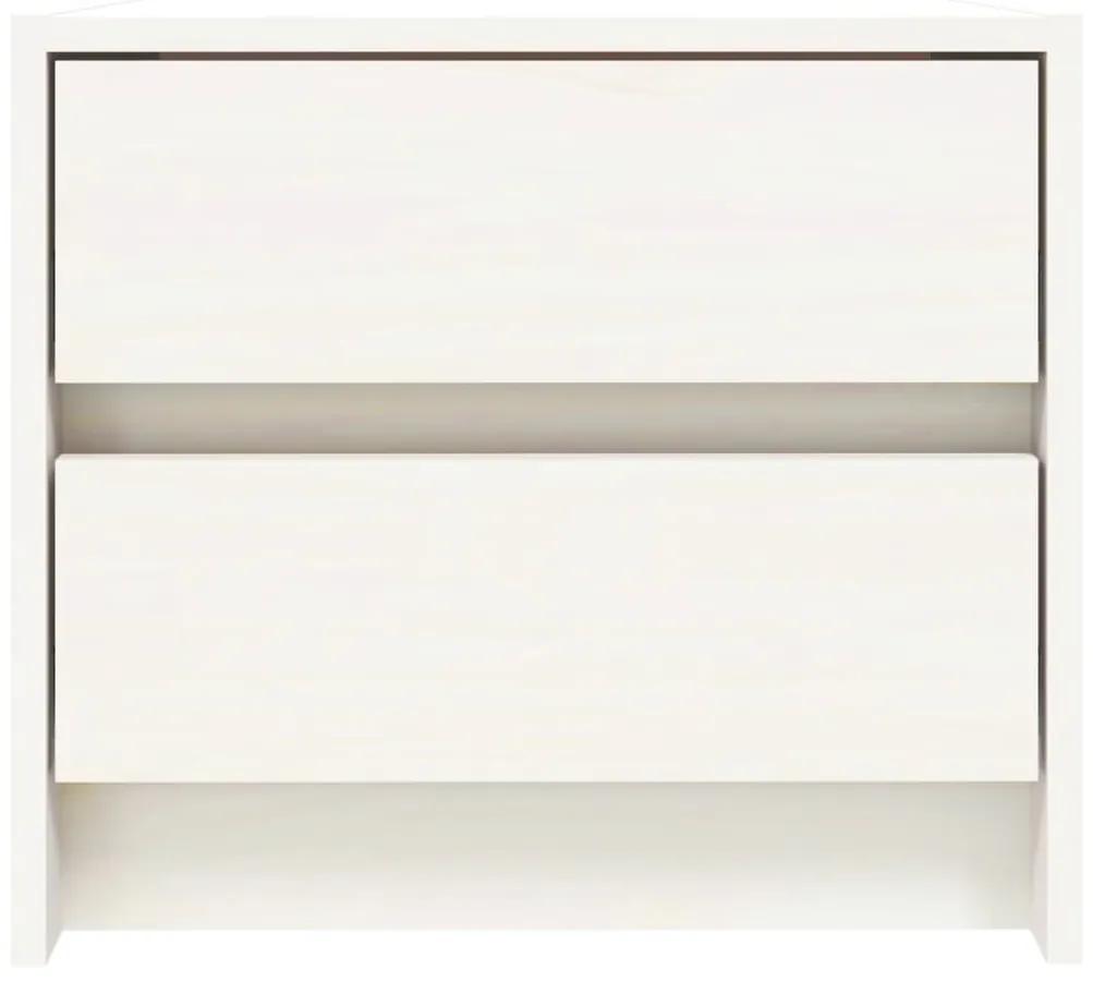 Mesa de cabeceira 40x31x35,5 cm madeira de pinho maciça branco