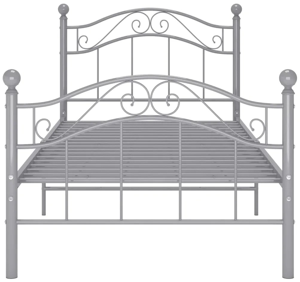 Estrutura de cama 100x200 cm metal cinzento