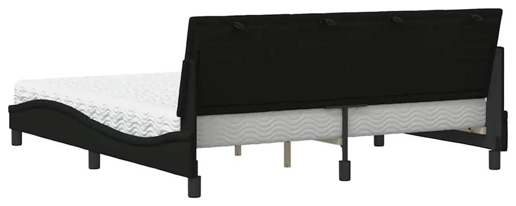 Cama com colchão 180x200 cm tecido preto
