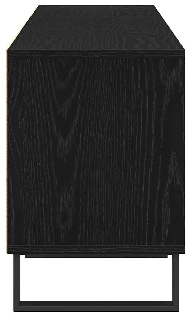 Armário para TV vidaXL Preto Carvalho 150x30x44,5 cm Madeira engenheir
