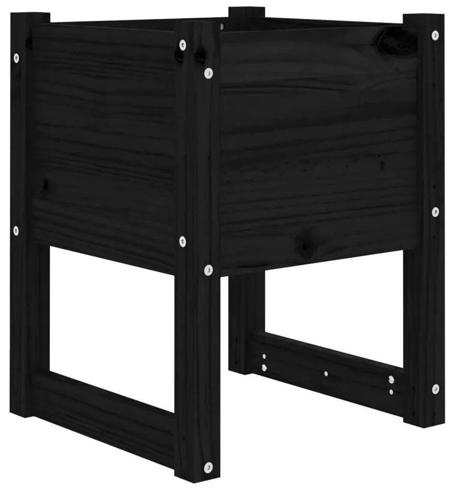 Vasos/floreiras 2 pcs 40x40x52,5 cm pinho maciço preto