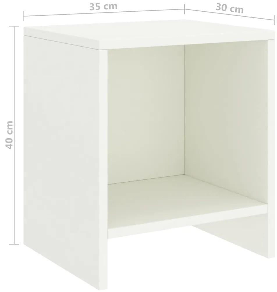 Mesas de cabeceira 2 pcs 35x30x40cm madeira pinho maciça branco