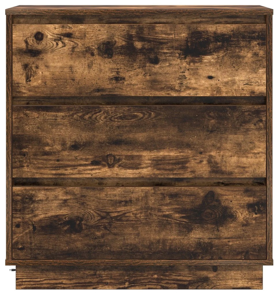 Criado-mudo com LED Carvalho Fumado 71x34,5x75 cm Madeira de Engenhari