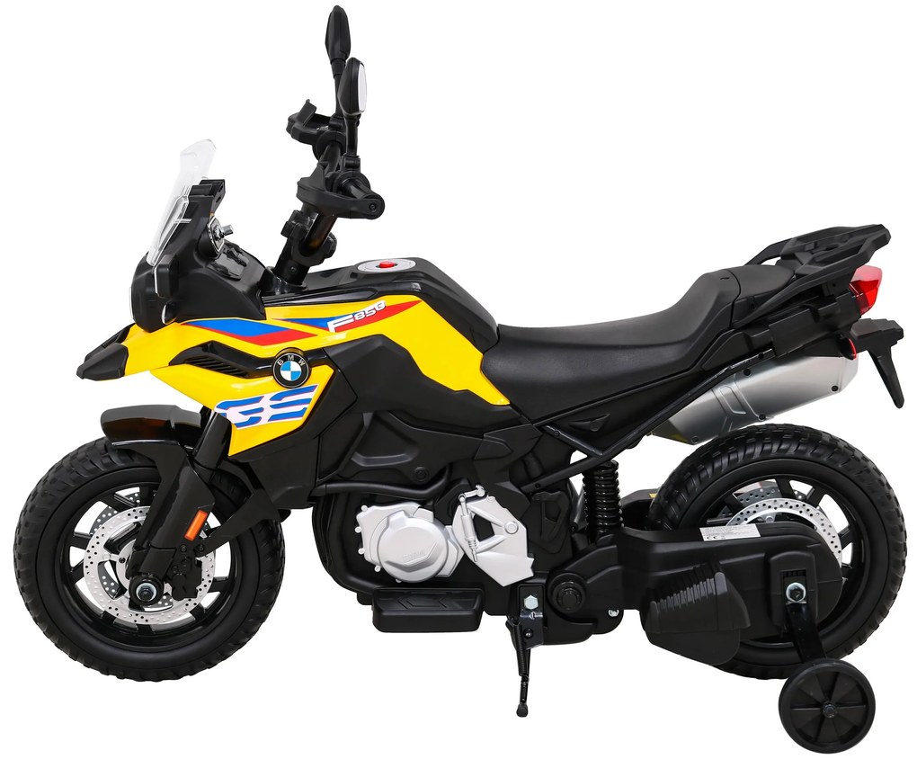 Mota elétrica para Crianças 12V BMW F850 GS Rodas Espuma EVA Amarela