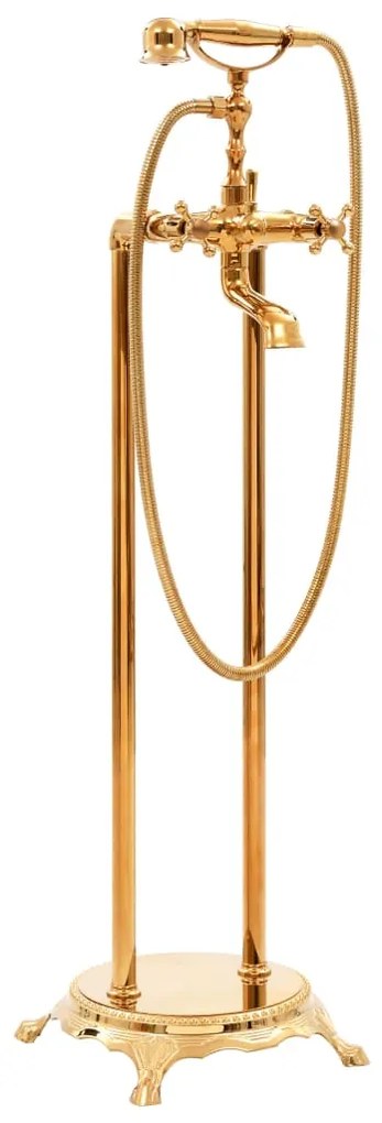 Torneira de pé para banheira aço inoxidável 99,5 cm dourado