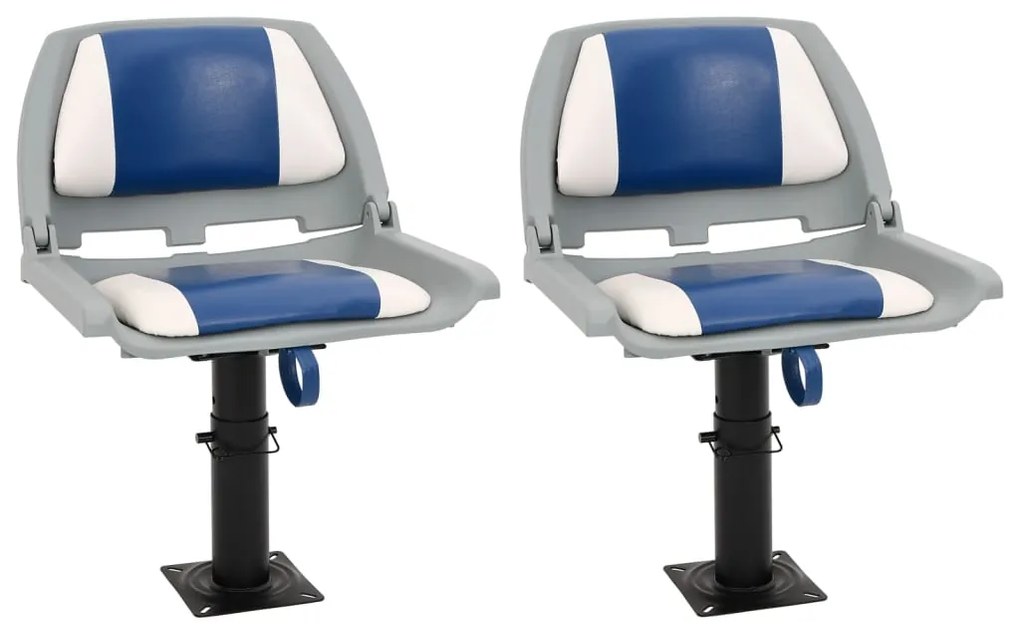 4 pcs conjunto assento barco dobrável 48x51x41 cm azul e branco
