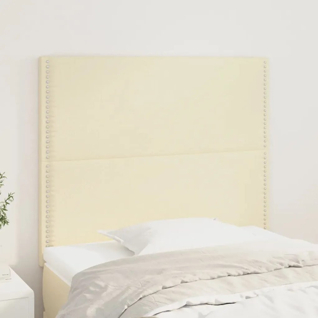 vidaXL Cabeceira Creme 80x5x118/128 cm Couro Sintético
