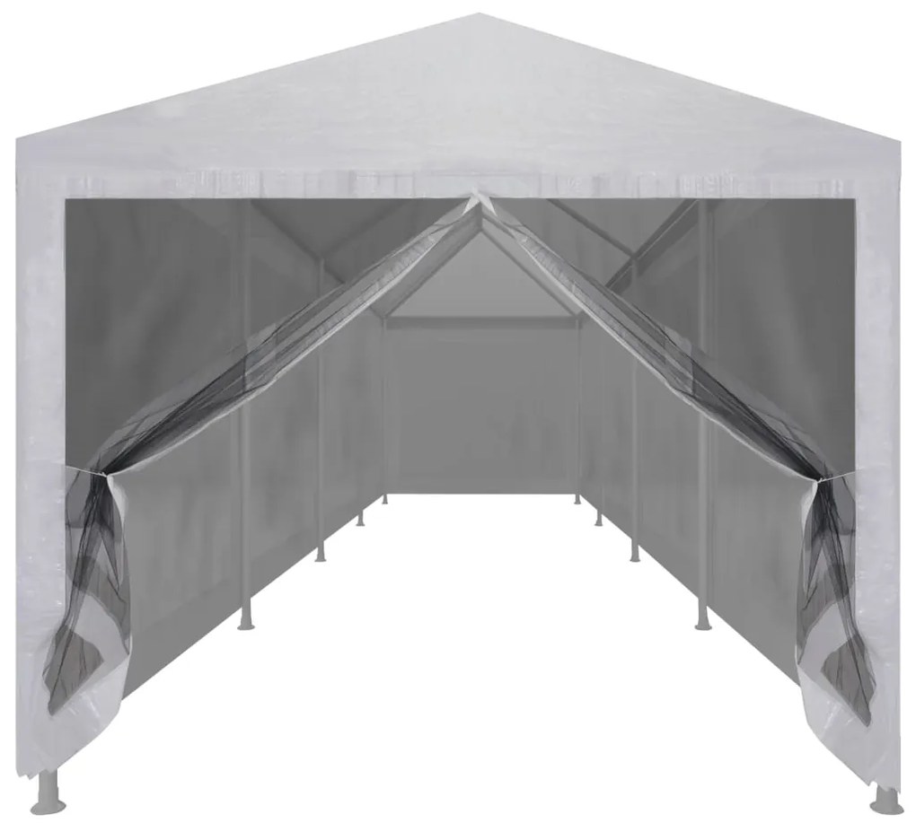 Tenda para festas com 10 paredes laterais em rede 12x3 m