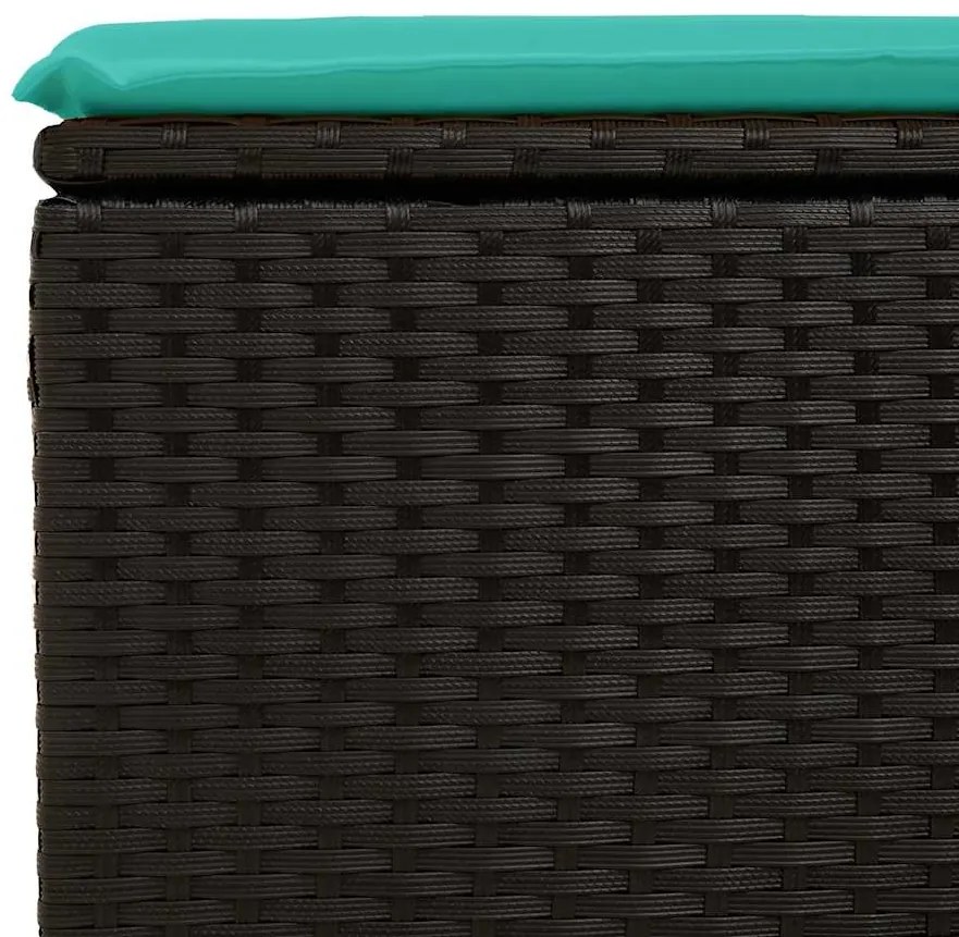 2 pcs conjunto sofás jardim c/ almofadões vime PE/acácia preto