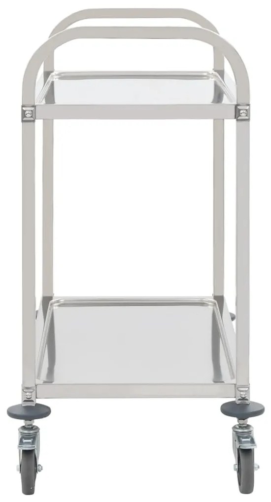Carrinho de cozinha de 2 níveis 96,5x55x90 cm aço inoxidável