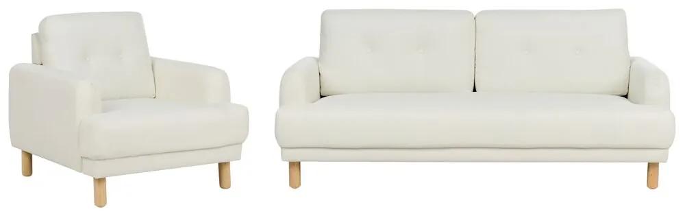 Conjunto de sofás com 4 lugares em tecido branco creme TUVE Beliani