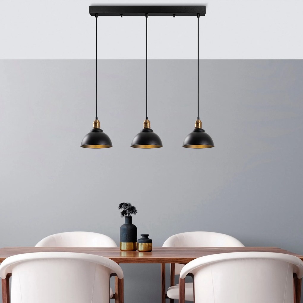 Candeeiro de Teto Varzan – Preto Antigo – 70 x 21 x 117 cm