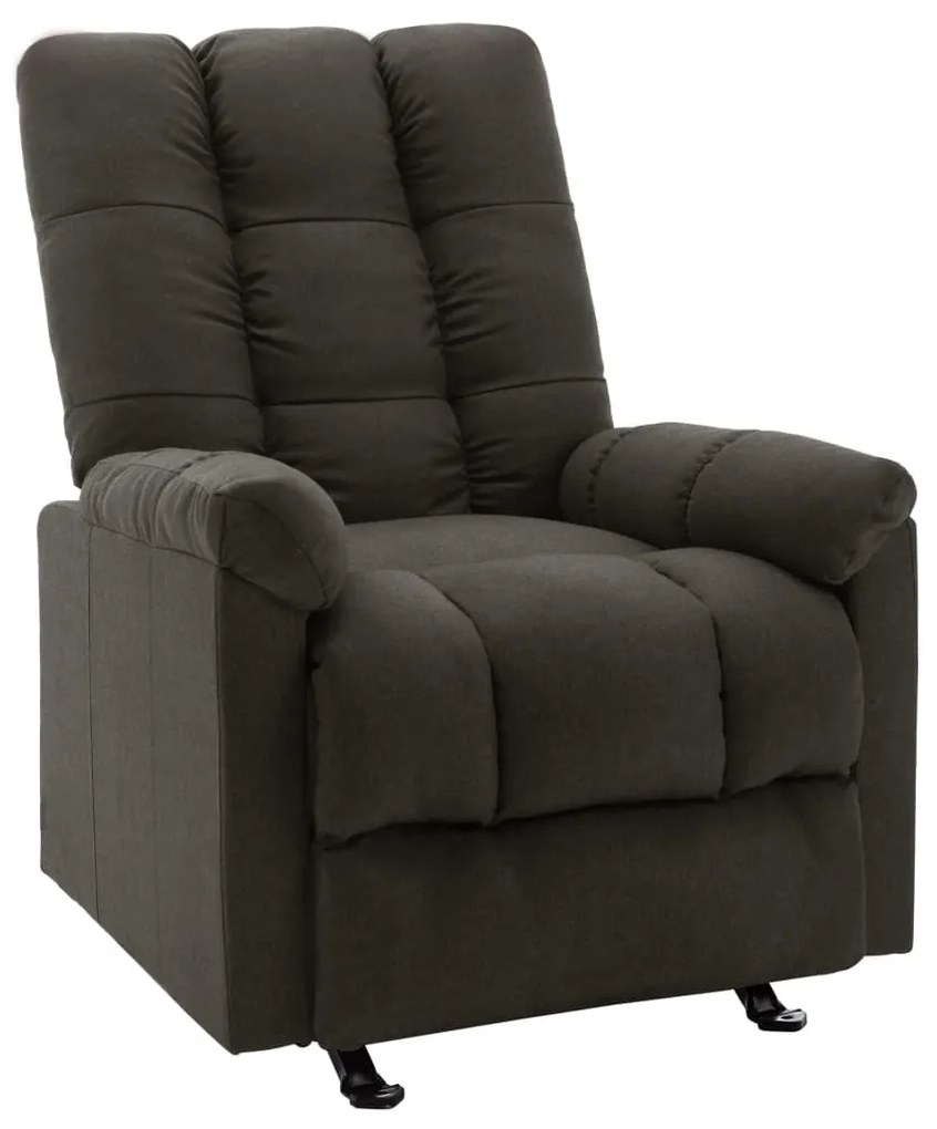 321408 vidaXL Poltrona reclinável tecido cinzento-acastanhado