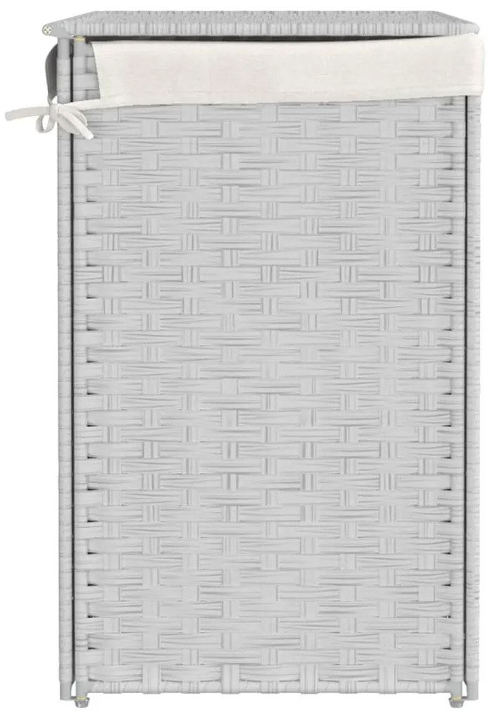 Cesto p/ roupa suja c/ 2 secções 53x35x57 cm vime PE branco