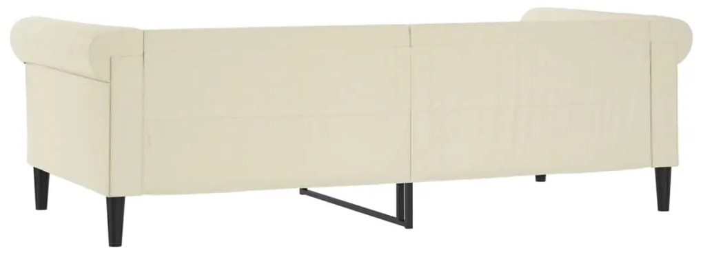 Sofá-cama 80x200 cm couro artificial cor creme