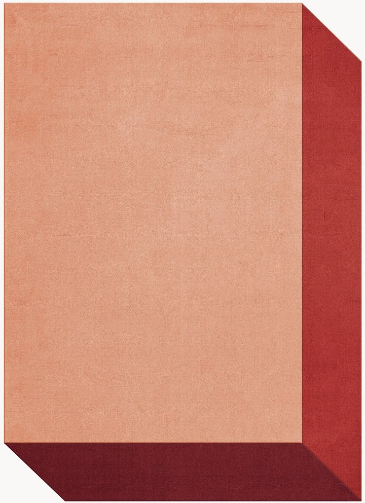 Tapete de lã artesanal de pelo curto Tekla Box