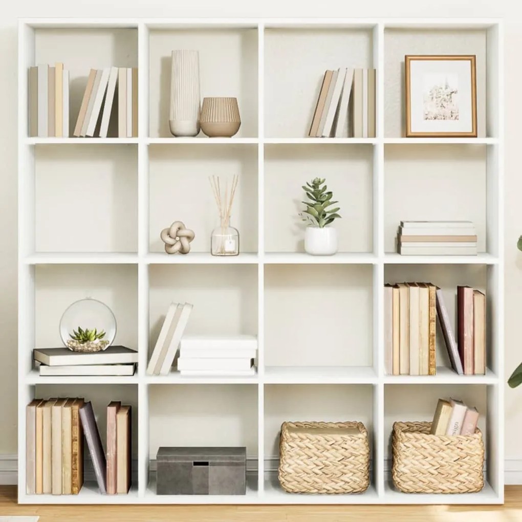 vidaXL Estante 137,5x29x137,5 cm contraplacado branco
