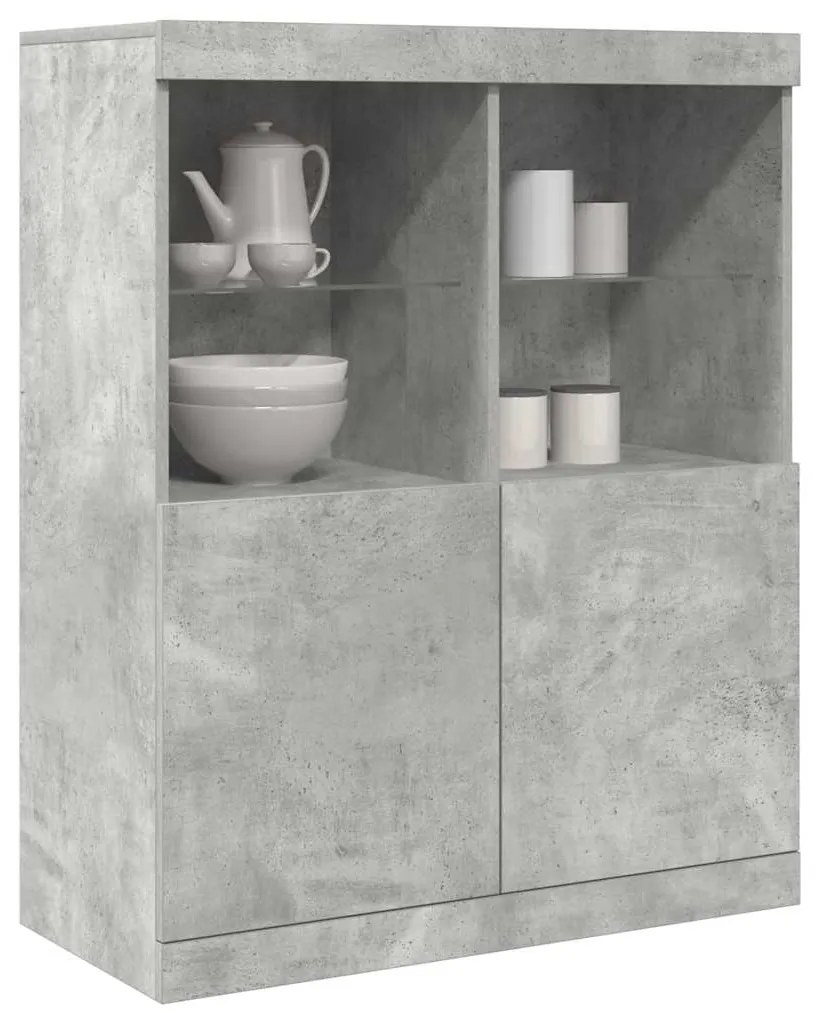 vidaXL Aparador 81x37x100 cm madeira processada cinza cimento