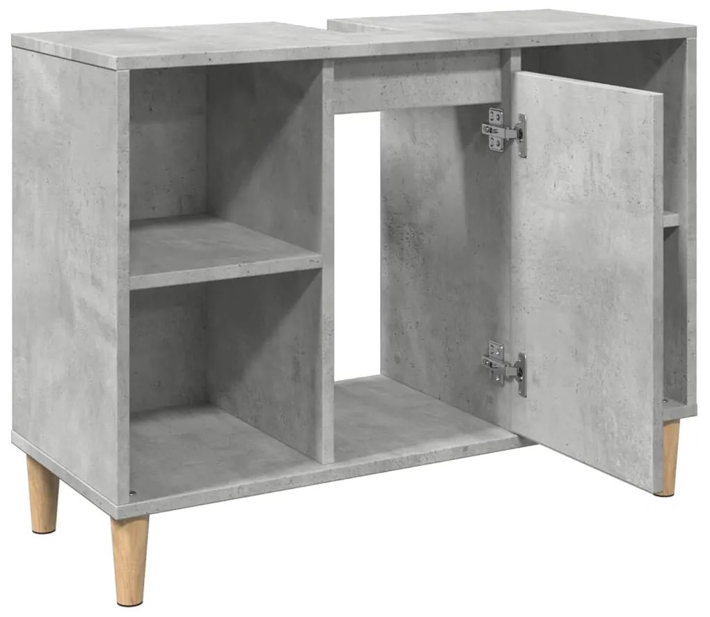Móvel casa de banho 80x33x60 cm derivados madeira cinza cimento