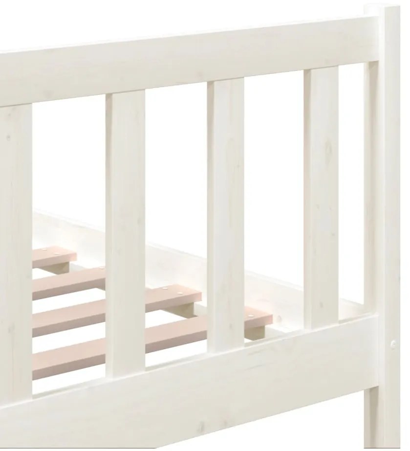 Estrutura de cama 200x200 cm madeira maciça branco