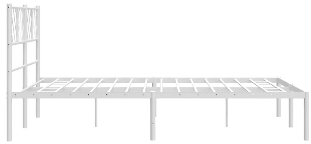 Estrutura de cama com cabeceira 160x200 cm metal branco