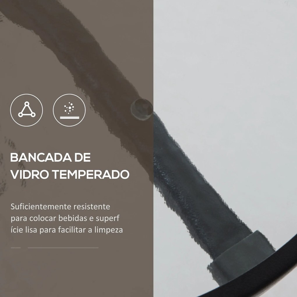 Conjunto de Mesa e 2 Cadeiras Cadeira Dobrável Encosto Reclináveis a 4