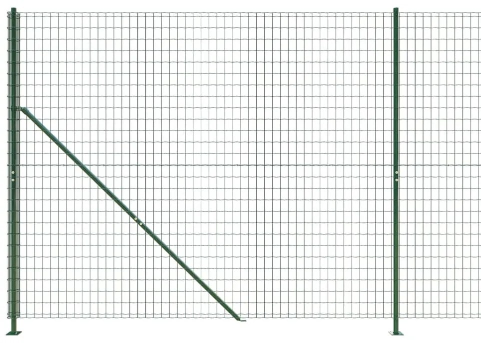 Cerca de malha de arame com flange 1,4x10 m verde