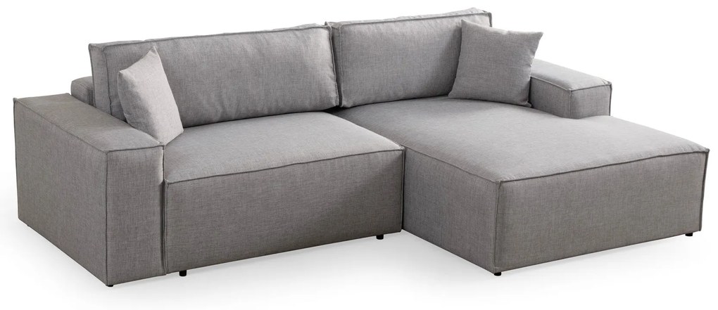 **** Sofá-Cama de Canto Pırlo – Cinzento Claro – 260x78x170 cm

**