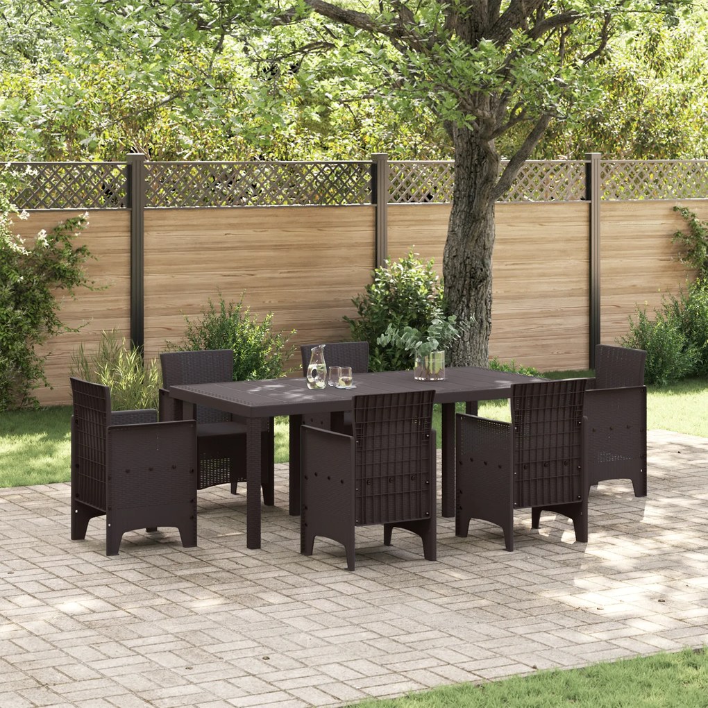 Mesa de Jardim vidaXL Marrom 200x100x73 cm em Rattan Sintético