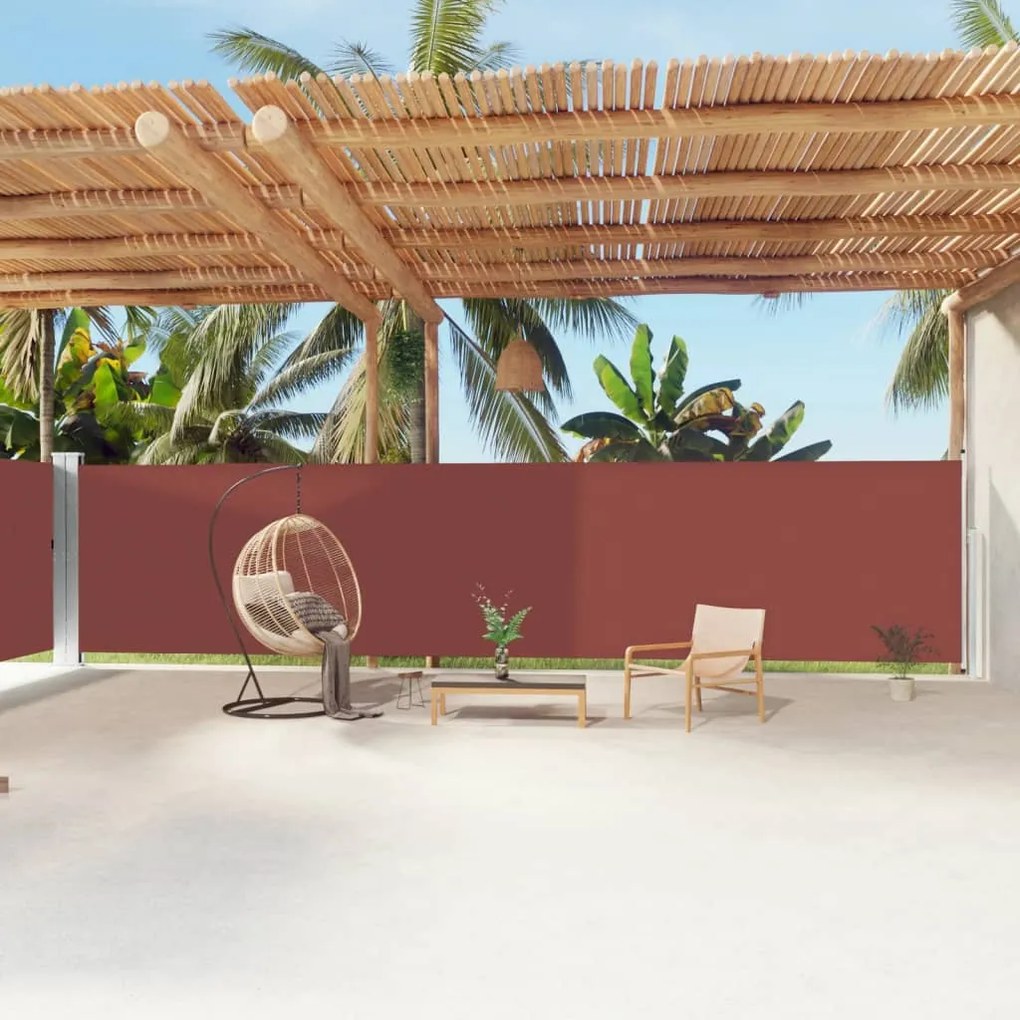 vidaXL Toldo lateral retrátil 180x1200 cm castanho