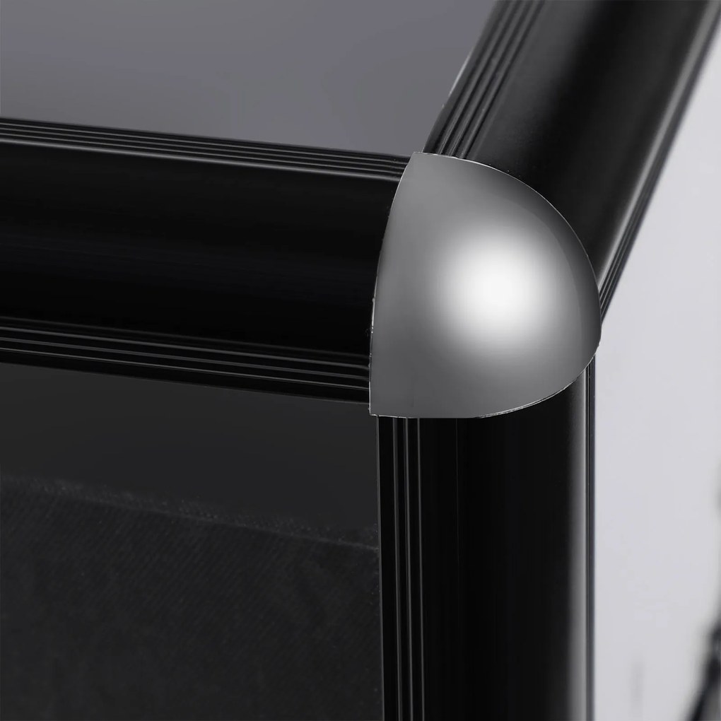 Mala de cosméticos 30 x 23,5 x 20 cm preta e transparente