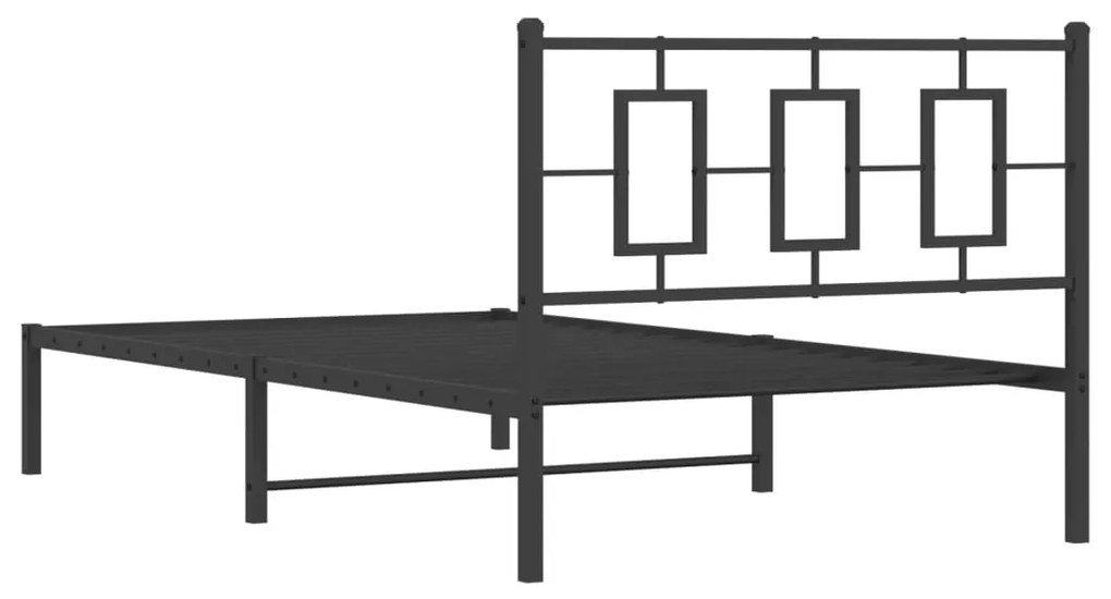 Estrutura de cama com cabeceira 107x203 cm metal preto