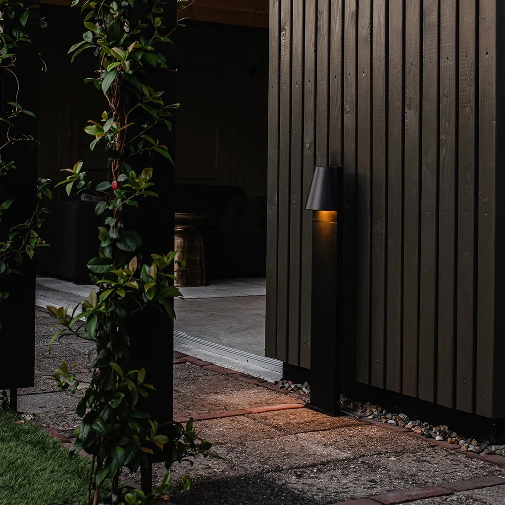 Candeeiro de pé para exterior industrial preto IP44 - Femke