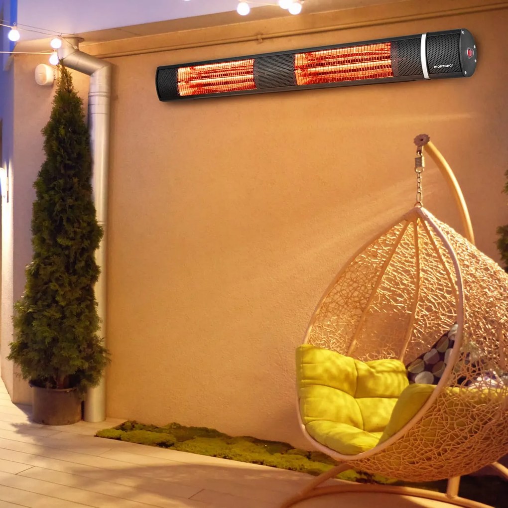 Aquecedor exterior de 3000 W, 96 x 11 x 17 cm Preto